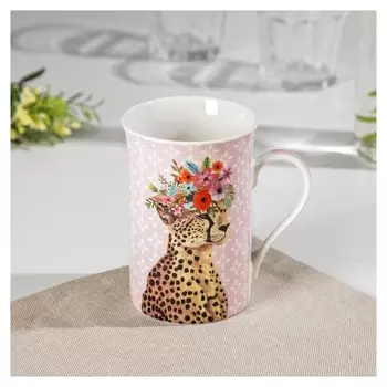 Кружка доляна «Леопард в цветах», 300 мл