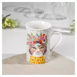 Кружка доляна «Леопард в цветах», 300 мл