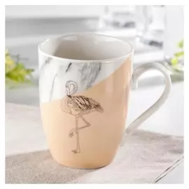 Кружка доляна «Мрамор. фламинго», 350 мл