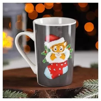 Кружка доляна «Новый год. тигрёнок в носке», 380 мл