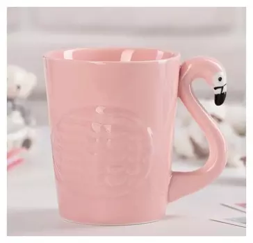 Кружка «Фламинго», 370 мл, цвет розовый