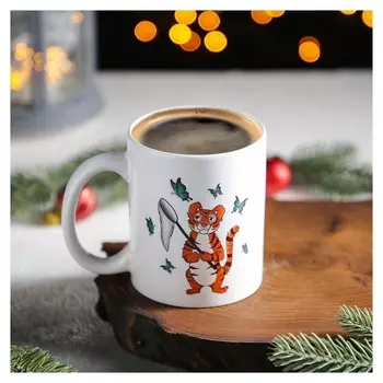 Кружка-хамелеон доляна «Новый год. тигр в бабочках», 350 мл