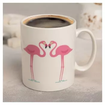 Кружка-хамелеон «Влюблённые фламинго», 320 мл, 11,8×8×9,5 см