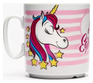 Кружка керамическая "Я верю в единорогов", микки маус и его друзья, 300 мл