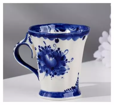 Кружка "Колокольчик", 120 мл, 8 см, гжель, фарфор