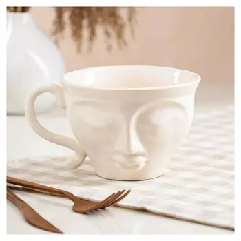 Кружка "Лицо", белая, 0.4 л