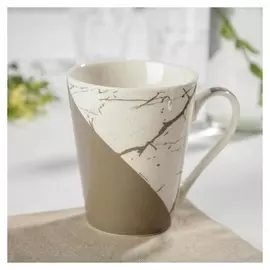 Кружка "Мрамор" 380 мл, 12,2х9,2х11 см, цвет дымчато-коричневый