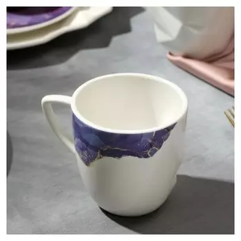 Кружка "Мрамор", бело-синяя, 350 мл