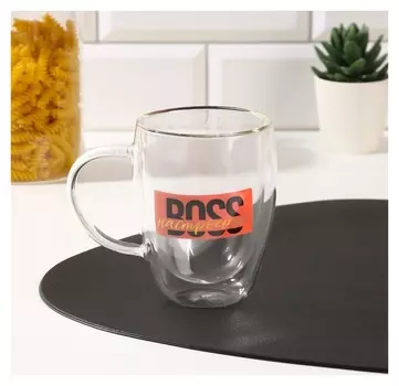 Кружка с двойными стенками "Настроение Boss", 300 мл