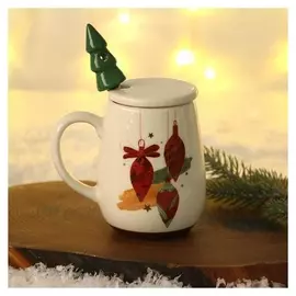 Кружка с крышкой и ложкой "Самое волшебное время года", 300 мл