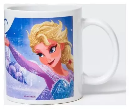 Кружка сублимация "Время быть счатливой", холодное сердце 350 мл.