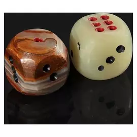 Кубик игральный, 2,5 см, оникс