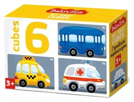 Кубики «Городской транспорт» набор 6 шт