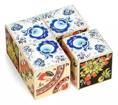 Кубики "Сложи рисунок: русские узоры"