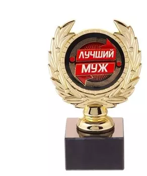 Кубок малый "Лучший муж", 13 х 7,5 х 7,5 см, пластик, камень