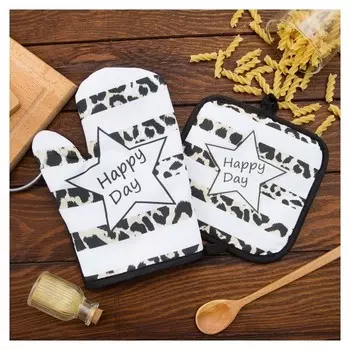 Кух. набор 2 пр. этель Love Life "Happy", прих. 17*17 см, рукав. 26*16 см,100% п/э