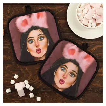 Кух. набор 2 пр. этель Love Life "Пушистая", прихв. 17*17 см - 2 шт,100% п/э