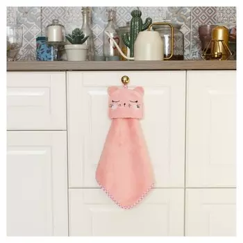 Кухонное полотенце доляна "Кошка", р-р. 30х30 см, микрофибра