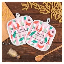 Кухонный набор доляна «Личи» прихватка 17*17 см - 2 шт, 100% п/э