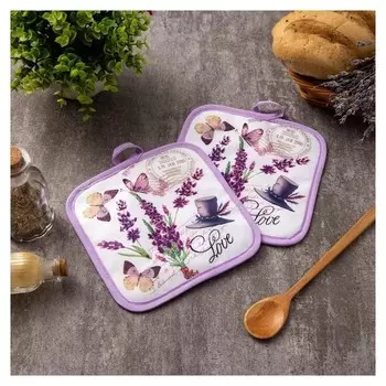 Кухонный набор «Доляна» Love, прихватка 17х17 см - 2 шт