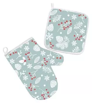 Кухонный набор шишки прихватка (18х18см)+варежка (30х17см) хлопок 100%