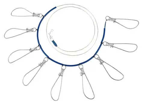 Кукан металлический трос 9-ти карабиновый
