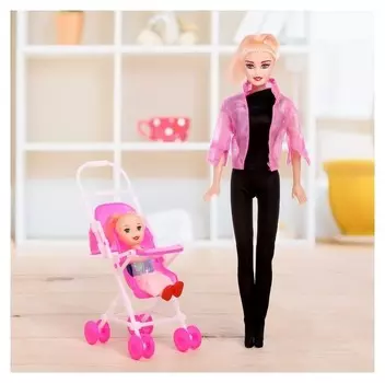 Кукла Даша с коляской и куклой малышкой