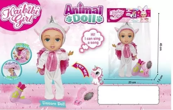 Кукла-единорог музыкальная с гибкими суставами