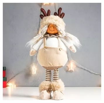 Кукла интерьерная "Девчонка пухлая в шапке с рожками" 43х20х11 см