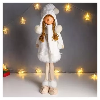 Кукла интерьерная "Девочка в белом платье с сердечком" 78 см