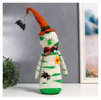 Кукла интерьерная "Мумия в колпаке с летучей мышью" 40х10 см