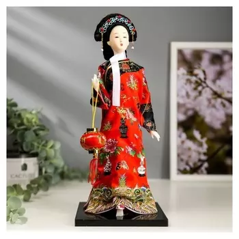 Кукла коллекционная "Китаянка в национальном платье с фонариком" 28х12,5х12,5 см