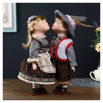 Кукла коллекционная парочка поцелуй набор 2 шт "Кай и герда" 30 см