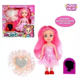 Кукла Magic Hair с мелком для волос, розовая