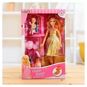 Кукла модель Беременная с малышкой и аксессуарами