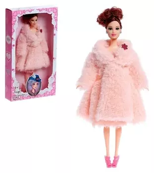 Кукла-модель «Инна» в шубе, цвет розовый