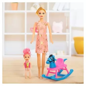 Кукла-модель Оля с малышкой на качалке