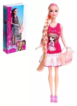 Кукла модель шарнирная «Алла» в платье, с аксессуарами