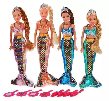 Кукла "Русалка" с аксессуарами, 4 вида