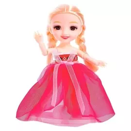 Кукла шарнирная «Женечка» в платье, цвет красный