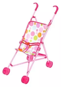 Кукольная коляска-трость для куклы, пластиковый каркас, цвет розовый