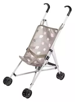 Кукольная коляска-трость для куклы, пластиковый каркас, цвет серый