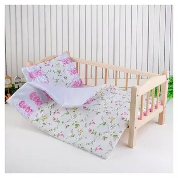 Кукольное постельное "Цветы на белом"