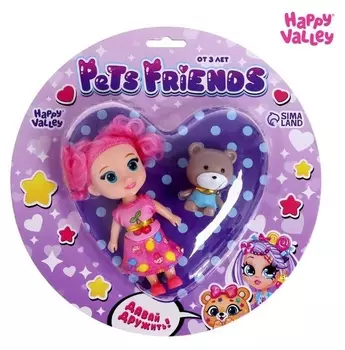 Куколка с питомцем Pets Friends, мишка