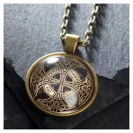 Кулон-амулет "Кельтский крест" на цепочке, цвет бронзовый