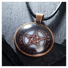 Кулон-амулет "Пентаграмма" на шнурке, цвет бронзовый