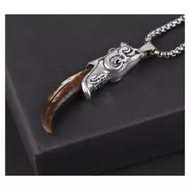 Кулон-амулет "Помпеи" кинжал, цвет коричневый в серебре, 70 см