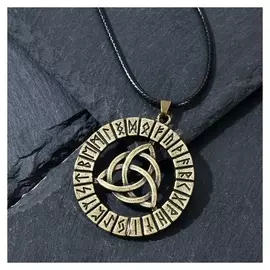 Кулон-амулет "Трискель" баланс, цвет чернёное золото, 50см