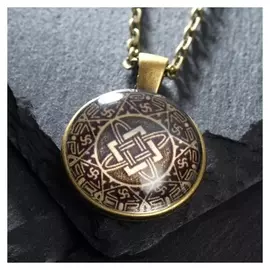 Кулон-амулет "Звезда руси" на цепочке, цвет бронзовый