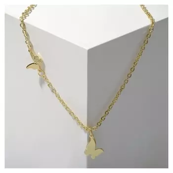 Кулон "Бабочки" вверх, цвет золото, 42см